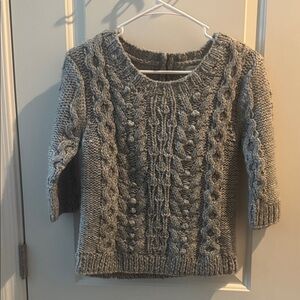 Elegant Gray Cable Knit Sweater